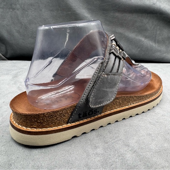 Taos Stupendous Sandal Women’s Size 8.5 Steel Leather Boho Thong - Picture 2 of 14